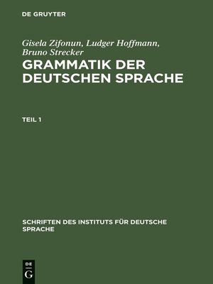 cover image of Grammatik der deutschen Sprache